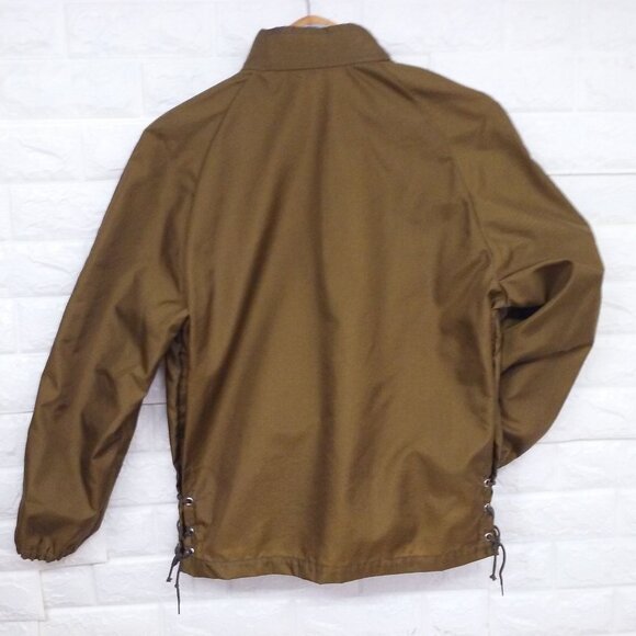 Vintage Chore Coat Utility Jacket Unisex-M/L Nylon Canvas Hood Zipper Pockets - Picture 9 of 10